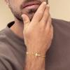 M MOOHAM Easter Gifts for Men Easter Basket Stuffers, Silver/14K-Gold-Plated Cross Bracelet for Men Sturdy Stainless Steel Cross Chain Bracelet Cuban Link Chain Bracelets Religious Christian Gifts(14K Gold Plated Cuban Chain & Cross)