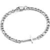 Silver Plated Figaro Chain & Cross