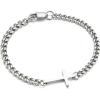 Silver Plated Cuban Link Chain & Cross