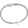 Silver Plated Box Chain & Cross