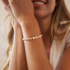 M MOOHAM Pearl Initial Bracelet – 14k Gold Plated Heart Initial Letter A-Z beaded bracelets for women Trendy, Stretch Pearl Beaded Bracelets Charm Bracelet, womens Jewelry Personalized Birthday Gift(G)