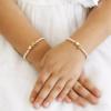 M MOOHAM Pearl Initial Bracelet – 14k Gold Plated Heart Initial Letter A-Z beaded bracelets for women Trendy, Stretch Pearl Beaded Bracelets Charm Bracelet, womens Jewelry Personalized Birthday Gift(L)