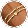 M MOOHAM Gold Initial Bracelets for Women Girls – 14K Gold Plated Bracelet for Women Trendy Letter A-Z Bracelets Dainty Heart Bracelet, Personalized Jewelry Gifts(J)