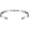M MOOHAM Bracelets for Women – Engraved Quote Inspirational Bracelet Birthday Christmas Funny Gifts for Best Friend, Daughter, Son, Sister, Niece, Mom, Coworkers, Stainless Steel Jewelry(Love my tribe)