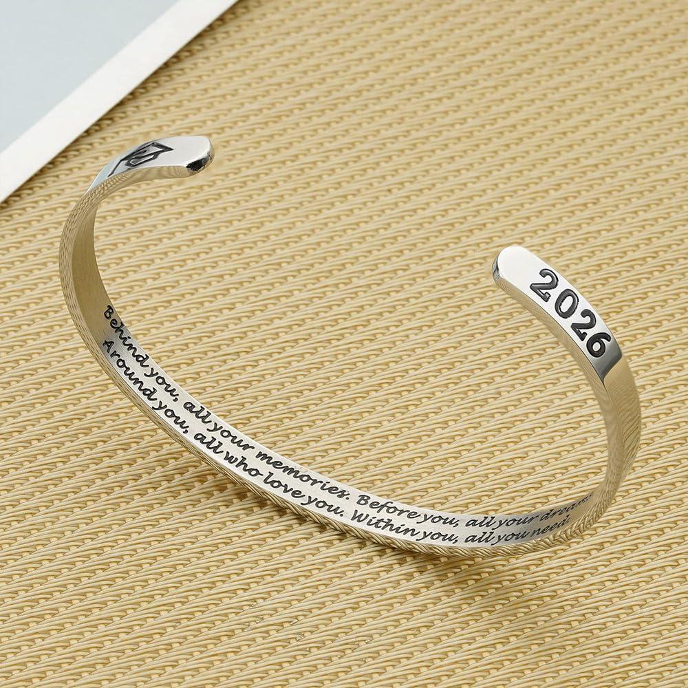 imageM MOOHAM Graduation Gifts for Women Her Him 2026 Inspirational Graduation Bracelets Class of 2026 High School College Graduation Gifts for Women Her with Graduation BoxWith BoxBehind you all your memories