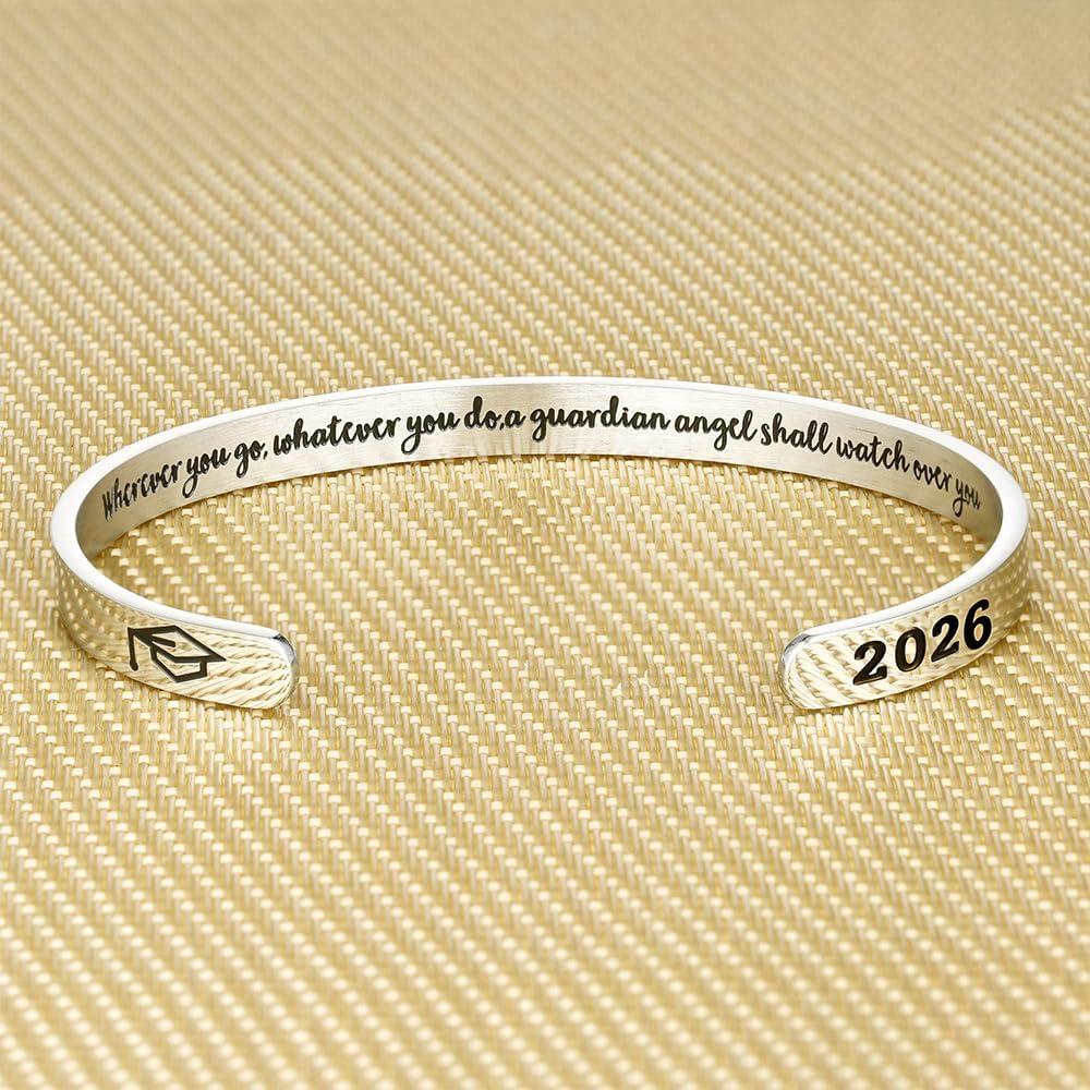 imageM MOOHAM Graduation Gifts for Women Her Him 2026 Inspirational Graduation Bracelets Class of 2026 High School College Graduation Gifts for Women Her with Graduation BoxWith BoxWhenever You Go Whatever You Do