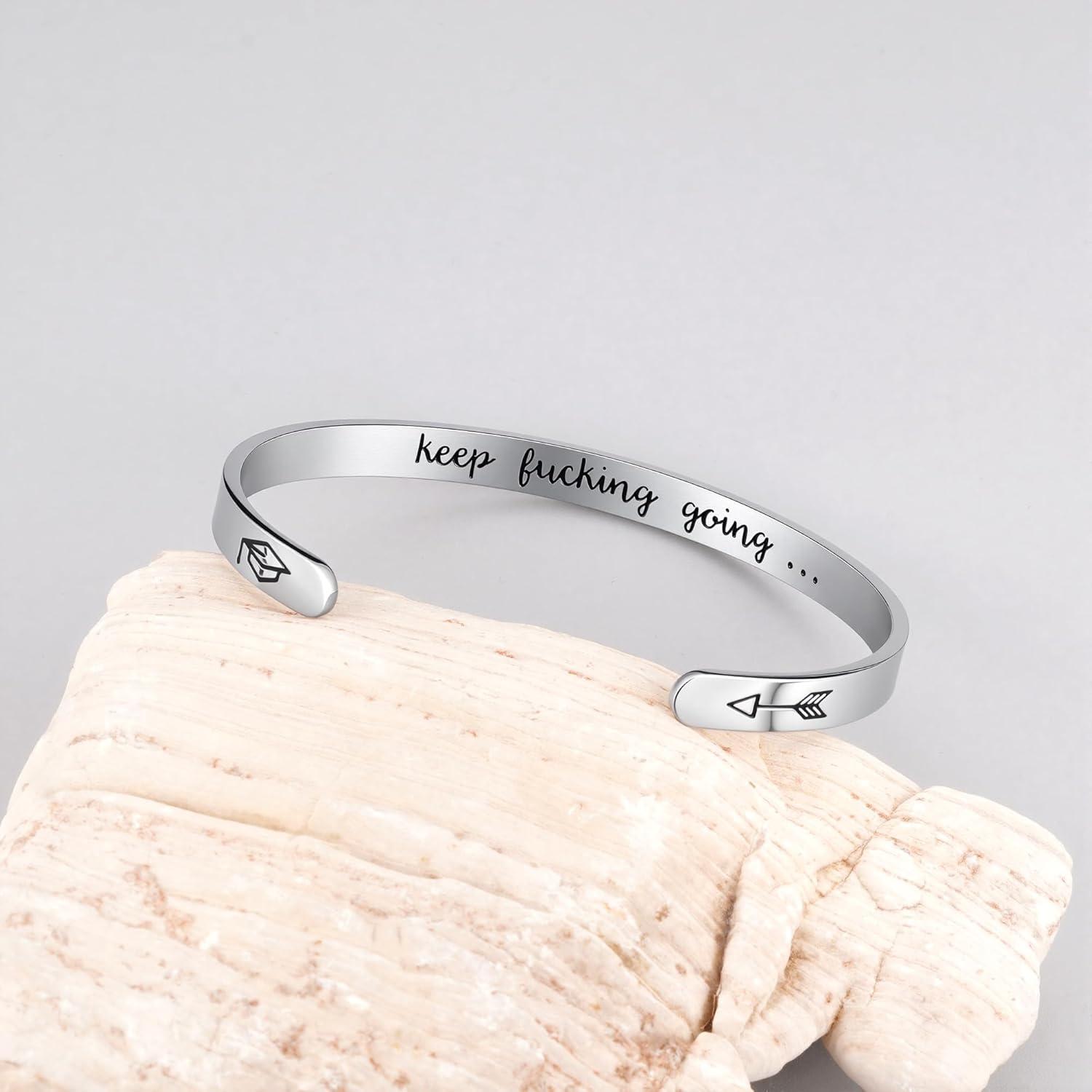 imageM MOOHAM Graduation Gifts for Women Her Him 2026 Inspirational Graduation Bracelets Class of 2026 High School College Graduation Gifts for Women Her with Graduation BoxWith BoxKeep fuking going