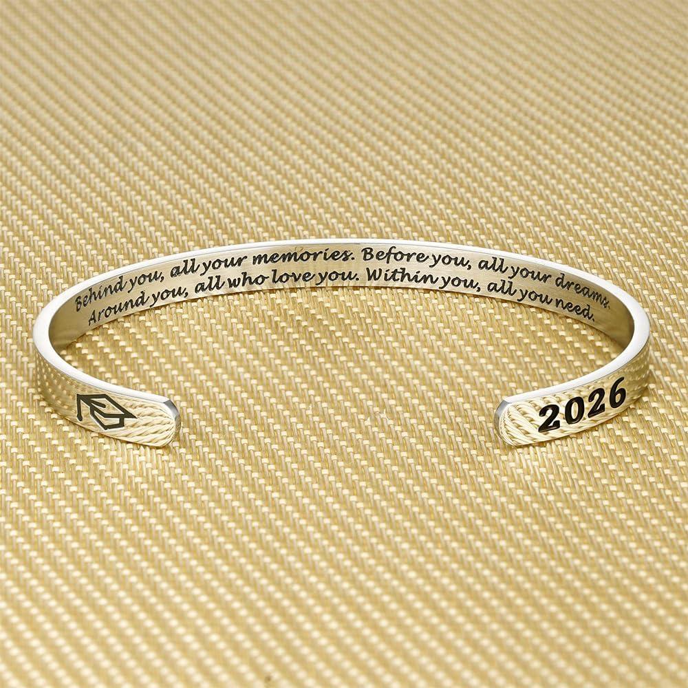 imageM MOOHAM Graduation Gifts for Women Her Him 2026 Inspirational Graduation Bracelets Class of 2026 High School College Graduation Gifts for Women Her with Graduation BoxWith BoxBehind you all your memories