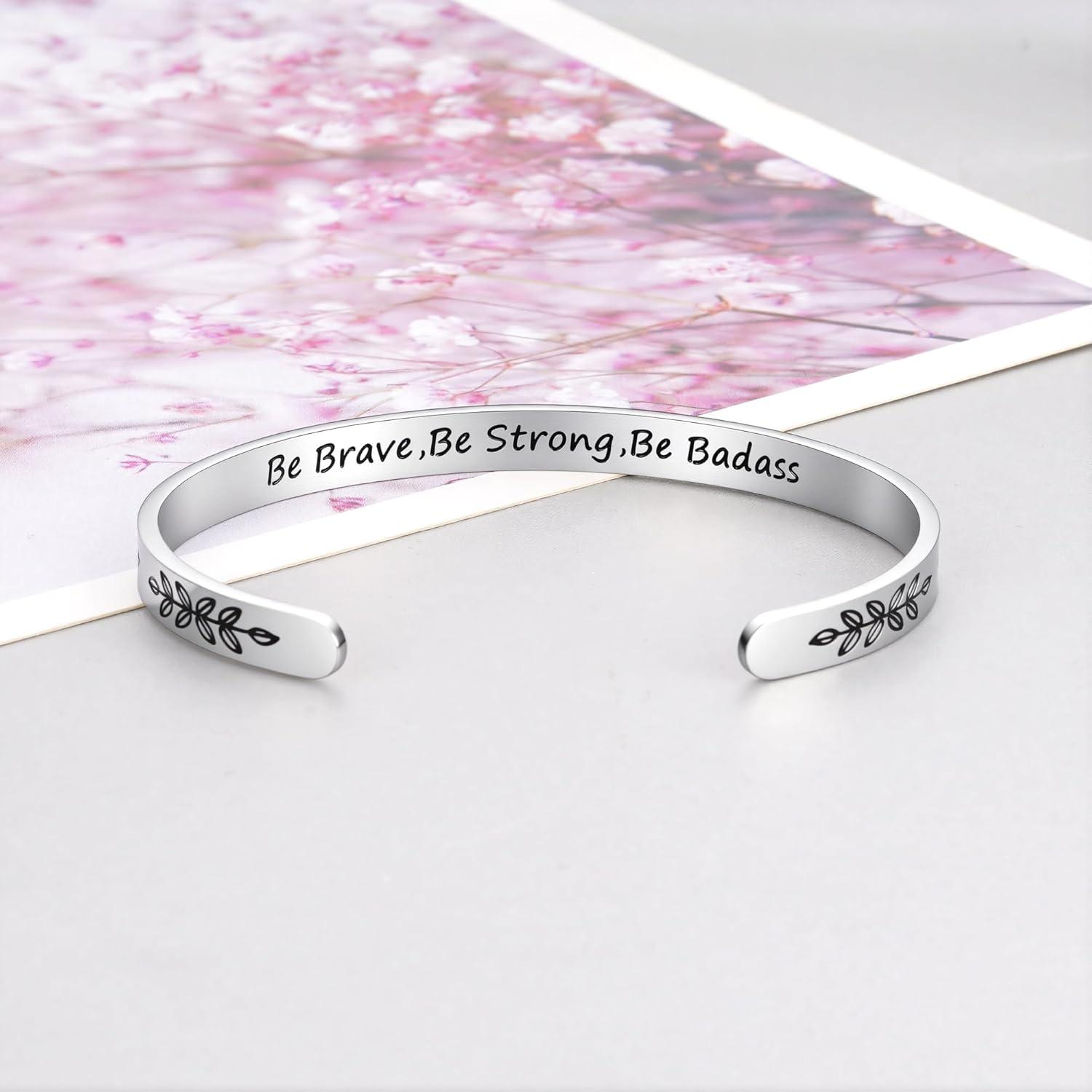 imageM MOOHAM Graduation Gifts for Women Her Him 2026 Inspirational Graduation Bracelets Class of 2026 High School College Graduation Gifts for Women Her with Graduation BoxWith BoxBe Brave Be Strong