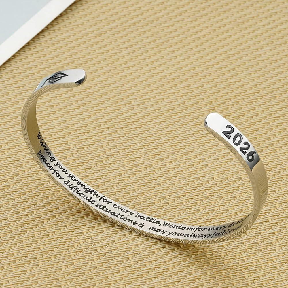 imageM MOOHAM Graduation Gifts for Women Her Him 2026 Inspirational Graduation Bracelets Class of 2026 High School College Graduation Gifts for Women Her with Graduation BoxWith BoxWish you strength for every battle