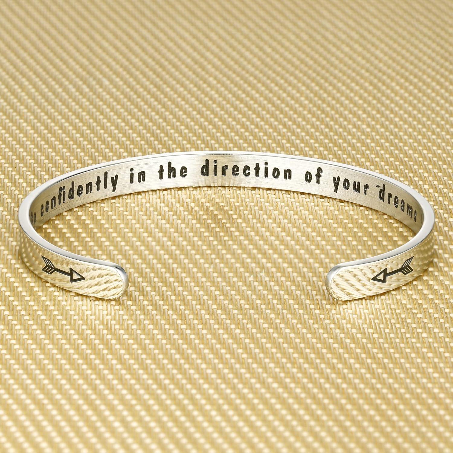 imageM MOOHAM Graduation Gifts for Women Her Him 2026 Inspirational Graduation Bracelets Class of 2026 High School College Graduation Gifts for Women Her with Graduation BoxWith Box Go confidently in the direction of your dreams