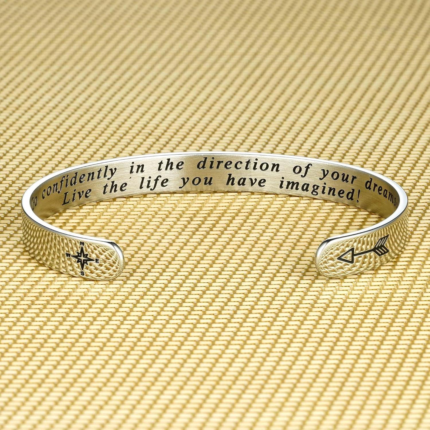 imageM MOOHAM Graduation Gifts for Women Her Him 2026 Inspirational Graduation Bracelets Class of 2026 High School College Graduation Gifts for Women Her with Graduation BoxWith Box Go confidently in the direction of your dreams Live the life you have imagined