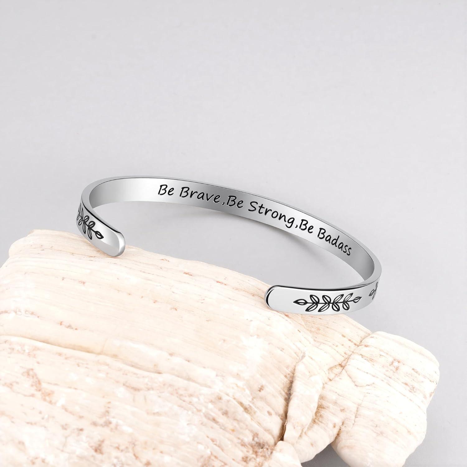 imageM MOOHAM Graduation Gifts for Women Her Him 2026 Inspirational Graduation Bracelets Class of 2026 High School College Graduation Gifts for Women Her with Graduation BoxWith BoxBe Brave Be Strong