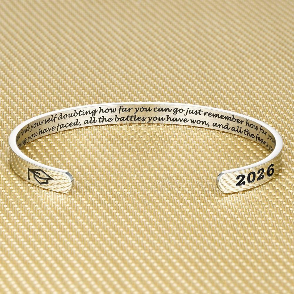 imageM MOOHAM Graduation Gifts for Women Her Him 2026 Inspirational Graduation Bracelets Class of 2026 High School College Graduation Gifts for Women Her with Graduation BoxWith BoxWhenever you find yourself doubting how far you can go just remember