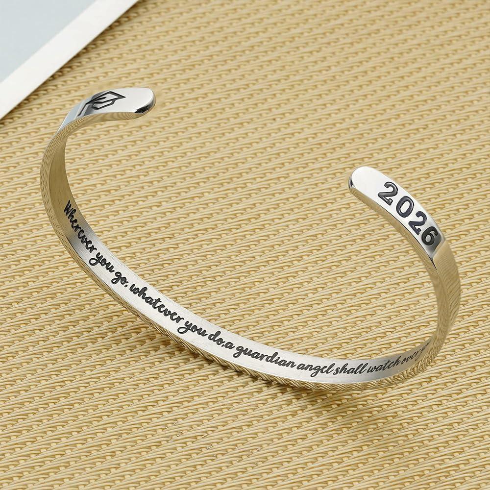 imageM MOOHAM Graduation Gifts for Women Her Him 2026 Inspirational Graduation Bracelets Class of 2026 High School College Graduation Gifts for Women Her with Graduation BoxWith BoxWhenever You Go Whatever You Do