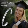 M MOOHAM Graduation Gifts for Women Her Him 2026, Inspirational Graduation Bracelets Class of 2026 High School College Graduation Gifts for Women Her with Graduation Box(With Box-Keep fu@king going)