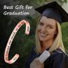M MOOHAM Graduation Gifts for Women Her Him 2026, Inspirational Graduation Bracelets Class of 2026 High School College Graduation Gifts for Women Her with Graduation Box(” With Box -She Believed She Could So She Did(Rose Gold))