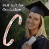 M MOOHAM Graduation Gifts for Women Her Him 2026, Inspirational Graduation Bracelets Class of 2026 High School College Graduation Gifts for Women Her with Graduation Box(With Box-The world awaits 2026(Rose Gold))