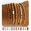 M MOOHAM Mothers Day Gifts – Gold Birthstone Bracelets Stack for Women – 14K Real Gold Plated Beaded Bracelets Rope Paperclip Chain Stackable Bracelet Non Tarnish, Friendship Birthday Jewelry Gifts(04.April(Diamond))