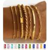 M MOOHAM Mothers Day Gifts – Gold Birthstone Bracelets Stack for Women – 14K Real Gold Plated Beaded Bracelets Rope Paperclip Chain Stackable Bracelet Non Tarnish, Friendship Birthday Jewelry Gifts(11.November(Citrine))