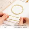 M MOOHAM Mothers Day Gifts – Initial Bracelets, Gold Beaded Bracelets for Women Girls, 14K Gold Plated Bracelet for Women Trendy Letter A-Z Dainty Heart Bracelet, Personalized Jewelry Gifts(T)