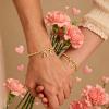 M MOOHAM Mothers Day Gifts – Initial Bow Bracelets, 14K Gold Plated Letter A-Z Beaded Bracelet for Teen Girls, Charm Stretch Initial Bracelets, Women Dainty Bow Jewelry Personalized Birthday Gifts(M)