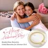 M MOOHAM Mothers Day Gifts – Initial Bow Bracelets, 14K Gold Plated Letter A-Z Beaded Bracelet for Teen Girls, Charm Stretch Initial Bracelets, Women Dainty Bow Jewelry Personalized Birthday Gifts(C)
