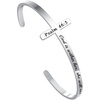 M MOOHAM Cross Bracelet – Christian Gifts for Women – Engraved Quote Religious Cuff Bangle Bible Verse Jewelry Gift for Women Confirmation Baptism Gifts Christian Bracelet(God is within her she will not fall)