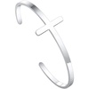M MOOHAM Cross Bracelet – Christian Gifts for Women – Engraved Quote Religious Cuff Bangle Bible Verse Jewelry Gift for Women Confirmation Baptism Gifts Christian Bracelet(Cross bracelet silver)