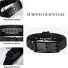 M MOOHAM American Flag Bible Verse Cross Bracelet for Men, Black Elastic Stretch Strap Cross Bracelet Adjustable Bracelets Christian Jewelry Religious Gifts for Men(Flag Cross-Joshua 1:9)