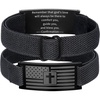 M MOOHAM American Flag Bible Verse Cross Bracelet for Men, Black Elastic Stretch Strap Cross Bracelet Adjustable Bracelets Christian Jewelry Religious Gifts for Men(Flag Cross-Confirmation)