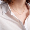 M MOOHAM Gold Jasmine Name Necklace – 18K Gold Filled Custom Name Necklace Personalized Name Necklaces for Women s, Monogram Plate Name Necklace Name Jewelry