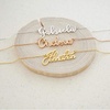 M MOOHAM Gold Jasmine Name Necklace – 18K Gold Filled Custom Name Necklace Personalized Name Necklaces for Women s, Monogram Plate Name Necklace Name Jewelry