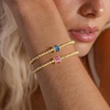 M MOOHAM Birthstone Bracelets for Women, 14k Gold Plated Beaded Bracelet | Non Tarnish Gold Birthstone Bracelet, Birthstone Jewelry Birthday Gift for Women, Minimalist Daily Wear(01.January(Garnet))