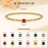 M MOOHAM Birthstone Bracelets for Women, 14k Gold Plated Beaded Bracelet | Non Tarnish Gold Birthstone Bracelet, Birthstone Jewelry Birthday Gift for Women, Minimalist Daily Wear(01.January(Garnet))