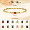 M MOOHAM Birthstone Bracelets for Women, 14k Gold Plated Beaded Bracelet | Non Tarnish Gold Birthstone Bracelet, Birthstone Jewelry Birthday Gift for Women, Minimalist Daily Wear(07.July(Ruby))