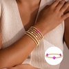 M MOOHAM Boho 14K Gold Plated Bracelets for Women – Elastic Cross Beaded Bracelet Stack Stretch Pearl Bead Bracelet Colorful Christian Jewelry Set Religious Gifts for Women Teen Girls(” Pink Cross)
