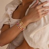 M MOOHAM Boho 14K Gold Plated Bracelets for Women – Elastic Cross Beaded Bracelet Stack Stretch Pearl Bead Bracelet Colorful Christian Jewelry Set Religious Gifts for Women Teen Girls(14K Gold Plated Cross)