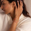 M MOOHAM Boho 14K Gold Plated Bracelets for Women – Elastic Cross Beaded Bracelet Stack Stretch Pearl Bead Bracelet Colorful Christian Jewelry Set Religious Gifts for Women Teen Girls(Red Cross)