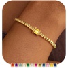 M MOOHAM Birthstone Bracelets for Women, 14k Gold Plated Beaded Bracelet | Non Tarnish Gold Birthstone Bracelet, Birthstone Jewelry Birthday Gift for Women, Minimalist Daily Wear(11.November(Citrine))