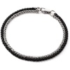 M MOOHAM Black/Silver-Plated Stainless Steel Chain Bracelet for Men | Sturdy Wheat Cuban Link Rope Figaro Chain Bracelet, Jewelry Gifts for Men, 7.3/8.5 Inch(Black Wheat Chain+Silver-Plated Wheat Chain)