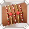 M MOOHAM Boho 14K Gold Plated Bracelets for Women – Elastic Cross Beaded Bracelet Stack Stretch Pearl Bead Bracelet Colorful Christian Jewelry Set Religious Gifts for Women Teen Girls(Red Cross)