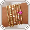 M MOOHAM Boho 14K Gold Plated Bracelets for Women – Elastic Cross Beaded Bracelet Stack Stretch Pearl Bead Bracelet Colorful Christian Jewelry Set Religious Gifts for Women Teen Girls(” Pink Cross)