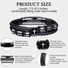 M MOOHAM Cross Bracelet for Men, Black Double-Row Braided Leather Bracelet | Stainless Steel Bible Verse Cross Bracelets, Christian Jewelry Religious Baptism Confirmation Faith Gifts for Men(Style 1-PHILIPPIANS 4:13)