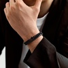 M MOOHAM Cross Bracelet for Men, Black Double-Row Braided Leather Bracelet | Stainless Steel Bible Verse Cross Bracelets, Christian Jewelry Religious Baptism Confirmation Faith Gifts for Men(Style 2-PHILIPPIANS 4:13)