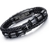 M MOOHAM Cross Bracelet for Men, Black Double-Row Braided Leather Bracelet | Stainless Steel Bible Verse Cross Bracelets, Christian Jewelry Religious Baptism Confirmation Faith Gifts for Men(Style 1-PHILIPPIANS 4:13)