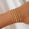M MOOHAM Gold Bracelets Set for Women No Tarnish | 14K Gold Plated, Dainty Stackable Bracelets Stack for Women, Herringbone Paperclip Rope Cuban Chain Bracelet Set Stack(7.Rope Paperclip Set)
