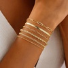 M MOOHAM Gold Bracelets Set for Women No Tarnish | 14K Gold Plated, Dainty Stackable Bracelets Stack for Women, Herringbone Paperclip Rope Cuban Chain Bracelet Set Stack(3.Rope Snake Paperclip Set 1)