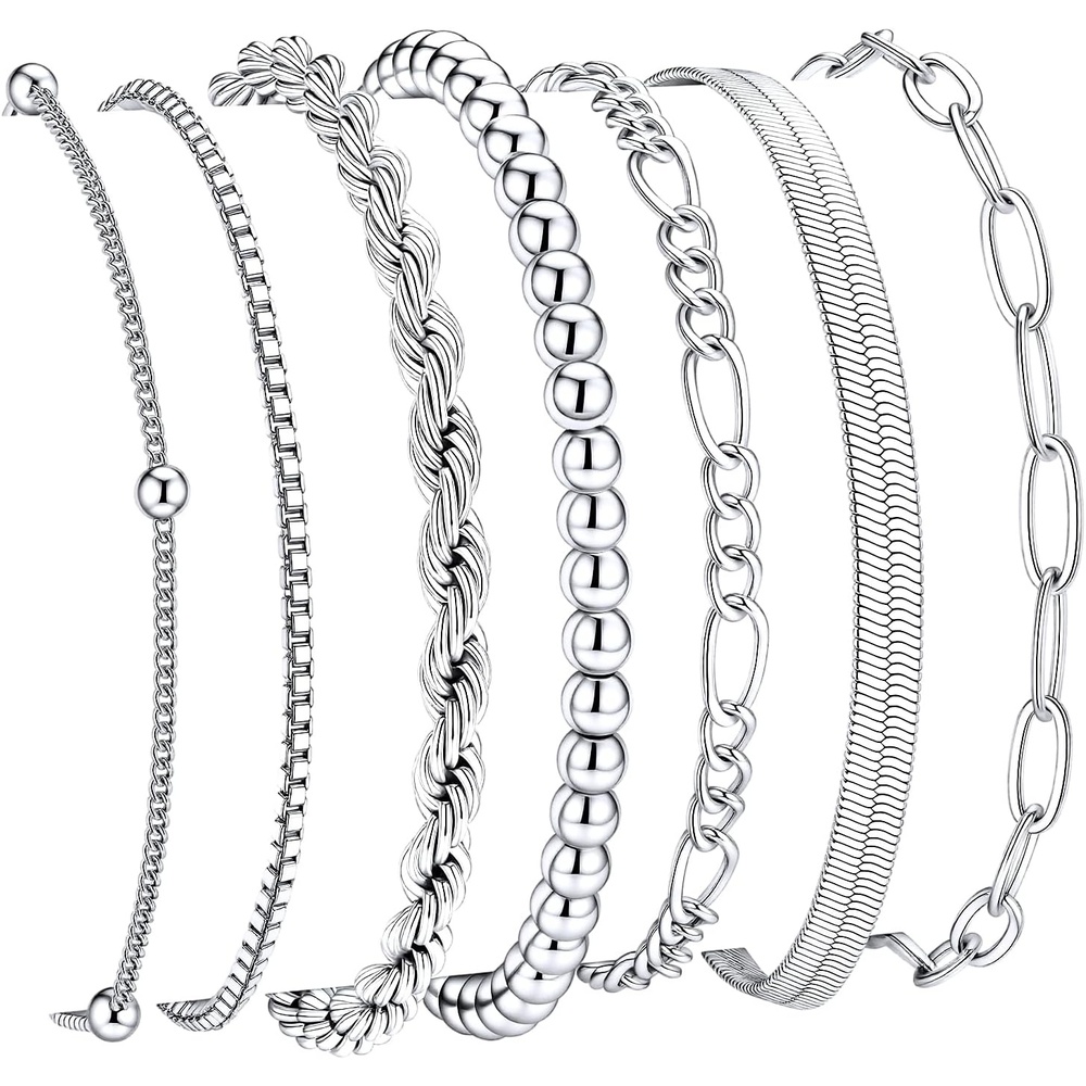 image:imageM MOOHAM Bracelet Stack for WomenSilver Plated 2