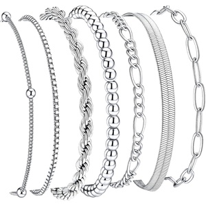 M MOOHAM Bracelet Stack for Women(Silver Plated – 2)